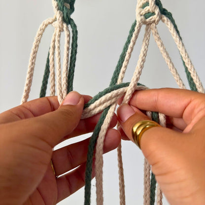 DIY Makramee Pflanzenhänger doppelte Spirale - PDF Anleitung