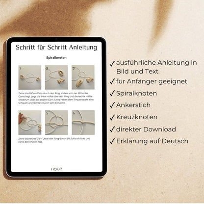 Auszug aus Makramee Anleitung für Makramee Kranz mit Trockenblumen