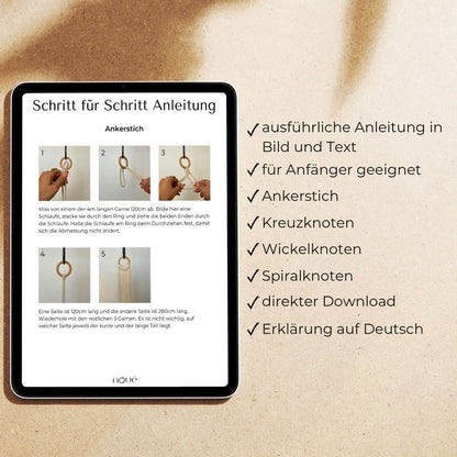 Auszug aus DIY Makramee Pflanzenhänger Anleitung mit Basic Knoten von Makramee