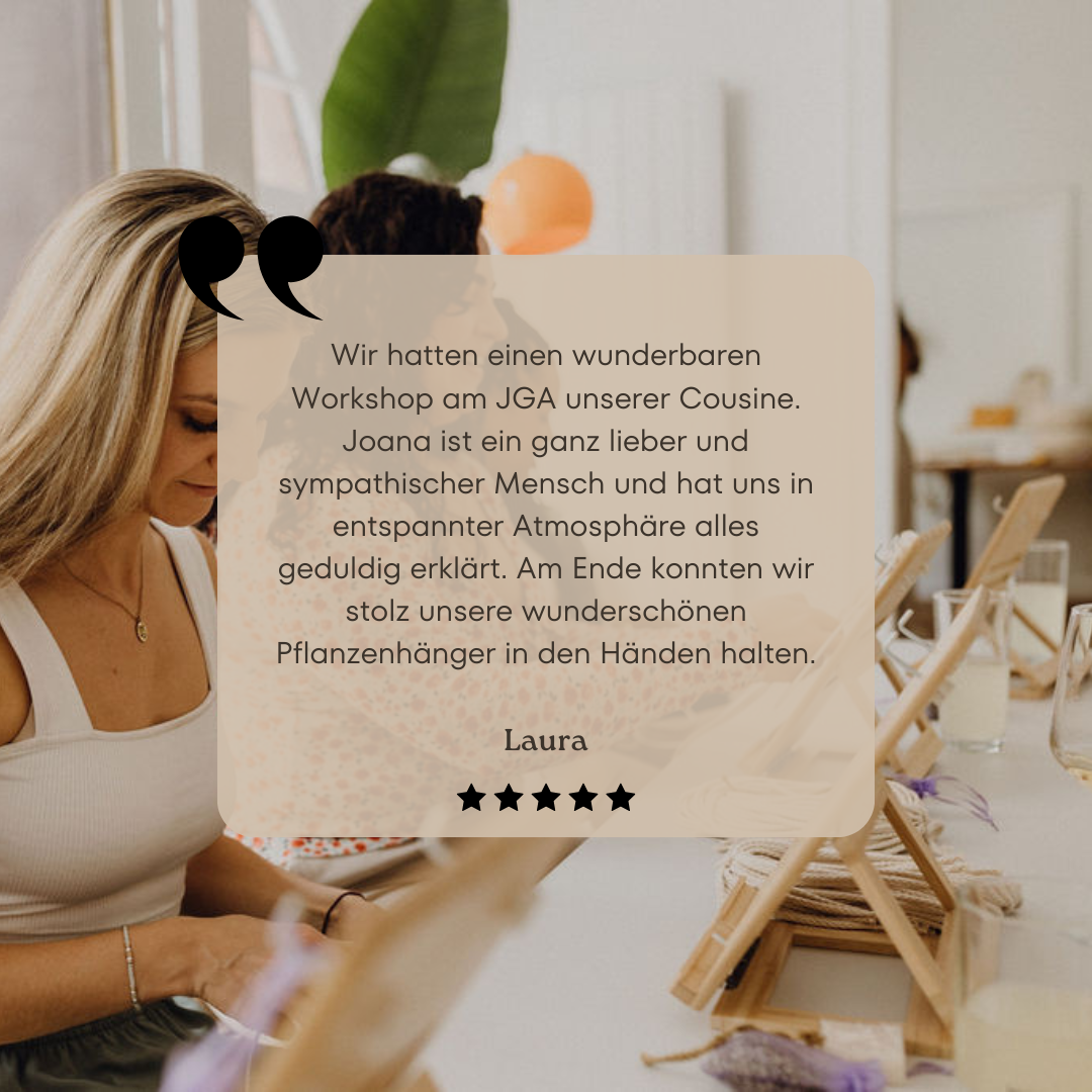 Rezension von laura für kreativer JGA bei Noué