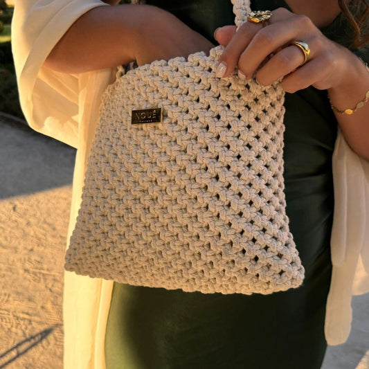 DIY Makramee tasche outfit