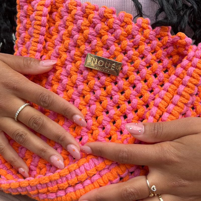 Noué Makramee tasche La ciotat in pink-orange