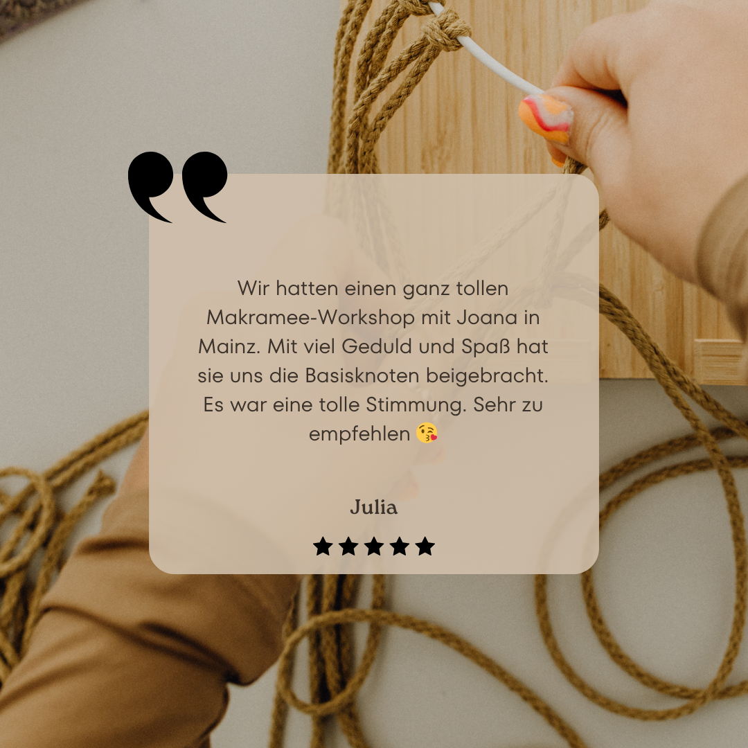 Makramee Workshop mit Joana von Noué Rezension von Julia