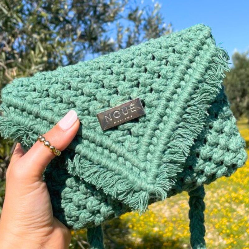 Makramee Tasche salbei Noué Provence