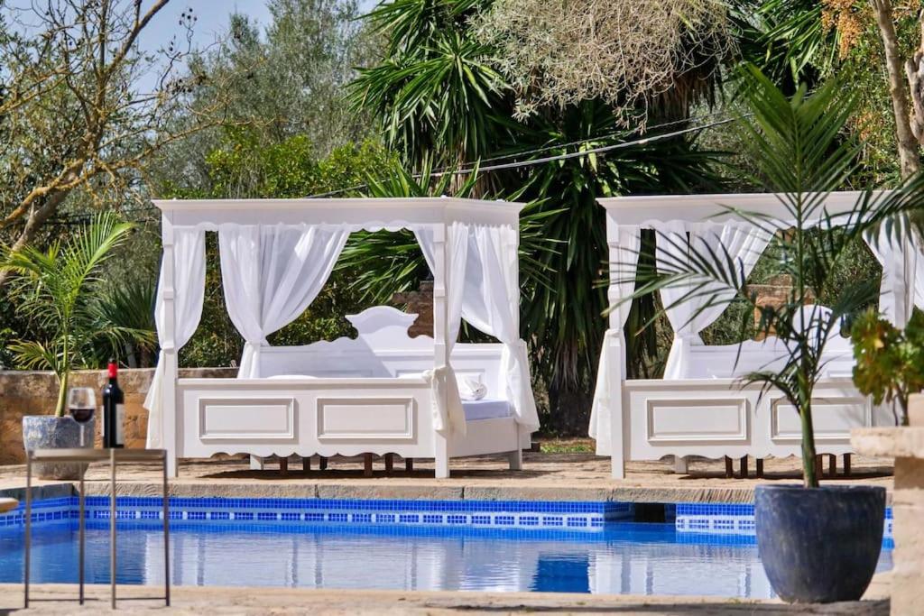 weißes daybed am Pool beim Noué Retreat im Zenara